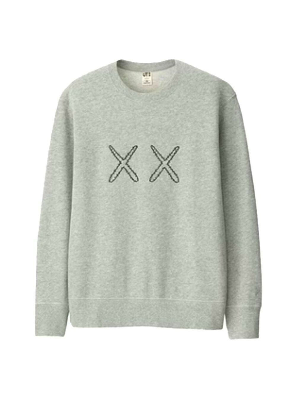 ** Uniqlo x KAWS Grey XX Sesame Street Crew Neck Sweatshirt Size 7-8
